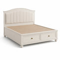 Klassisches Polsterbett 160 × 200 cm Creme mit 2 Schubladen