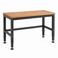 Höhenverstellbarer Arbeitstisch 120 × 60 × 76 cm mit Holzplatte, Natur/Schwarz